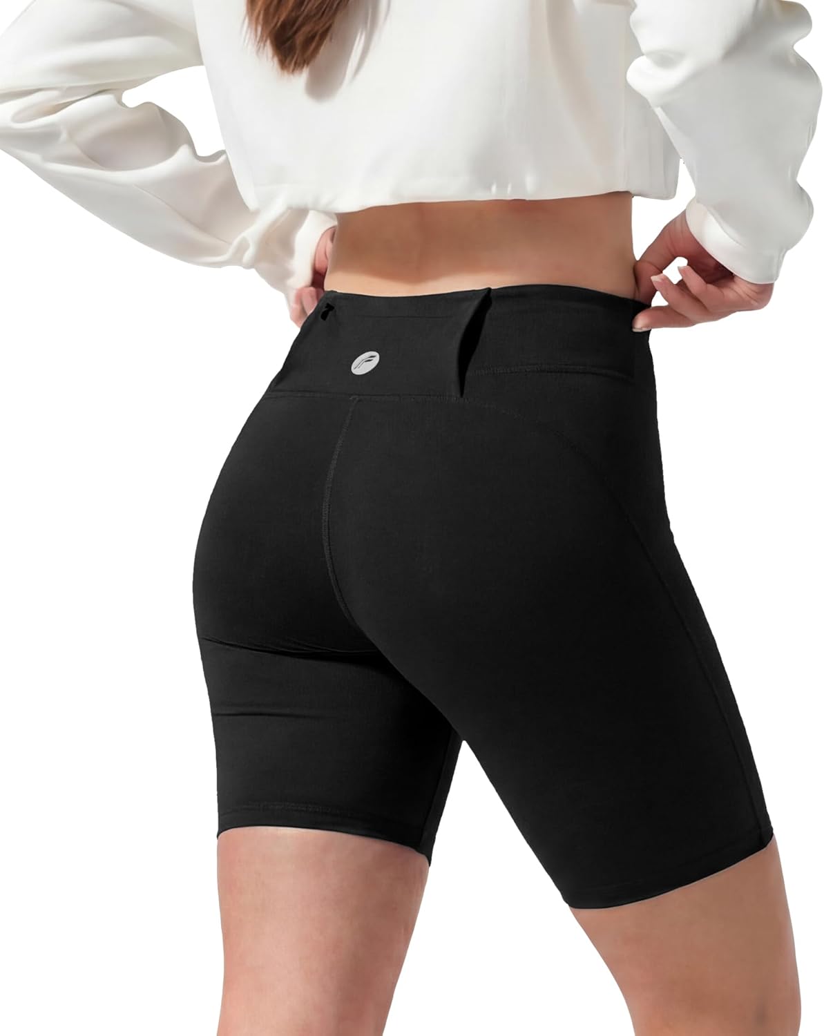 Fioboc Biker Shorts Womens Gym Shorts with Pocket High Waisted Tummy Control Athletic Yoga Workout Shorts Spandex Leggings