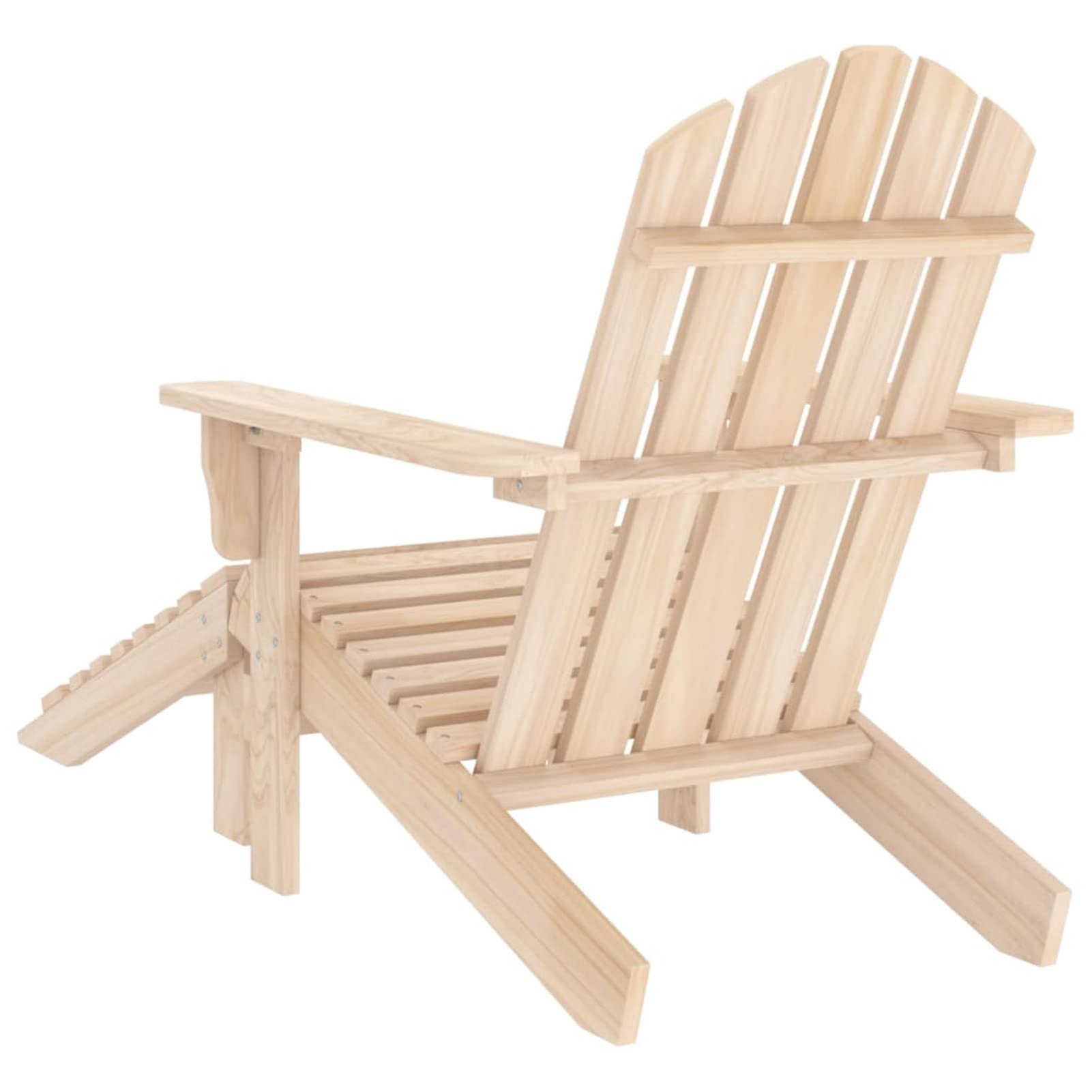 Krzesło ogrodowe Adirondack z otomaną, lite drewno jodłowe, przenośny, kompaktowy, leżak do ogrodu, na patio, taras, plażę i kemping
