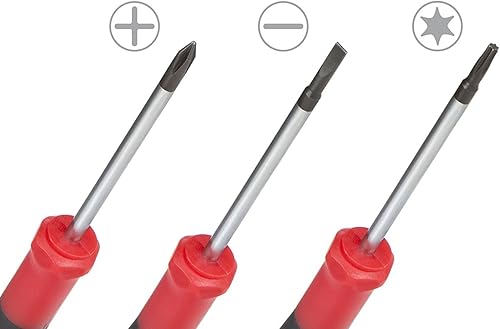 Miniatura 2 de EFFICERE Juego de destornilladores de precisión de 9 piezas | Phillips #0, #00, #000 | Plano 0.059 in, 0.079 in, 0.098 in | Torx T5, T6, T7 | Eje de