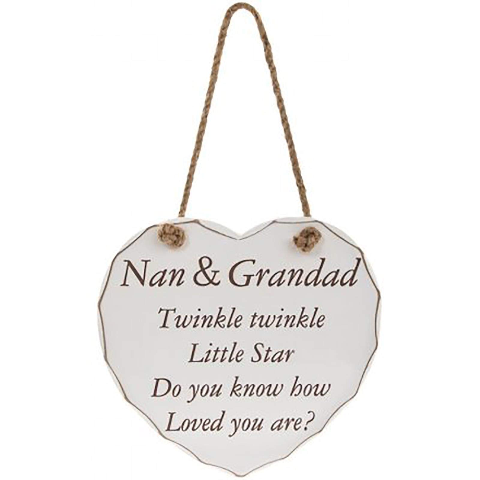 LARGE Wooden Heart Signs - Nan & Grandad