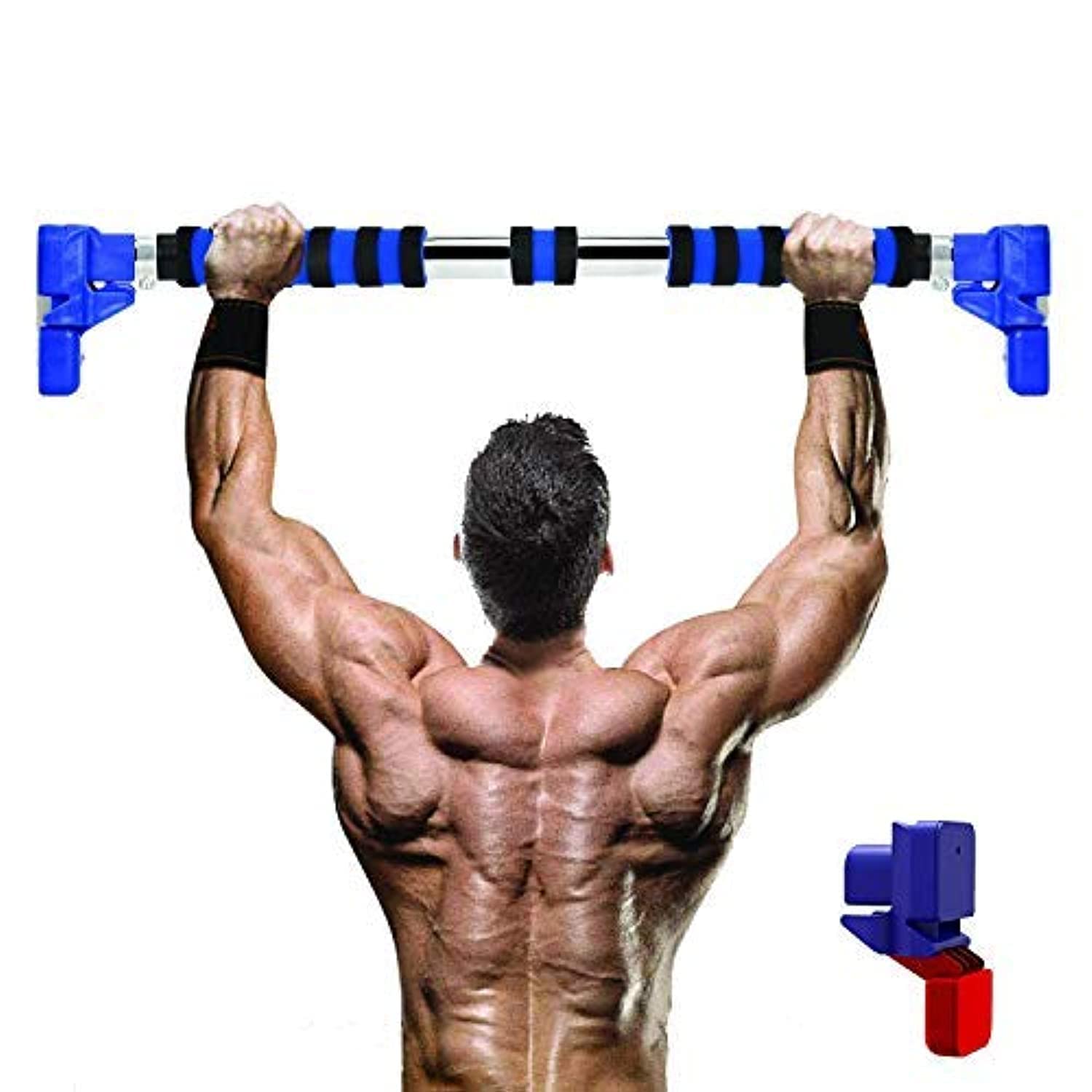 D&DPA Pull Up Bar,Chin Up Bar for Doorway No Screws,Upper Body Workout Bar with Safety Locking Catch,Heavy Duty Home Fitness Door Exercise Bar,Ajustable Width for Home Gym Exercise (68CM-92CM)