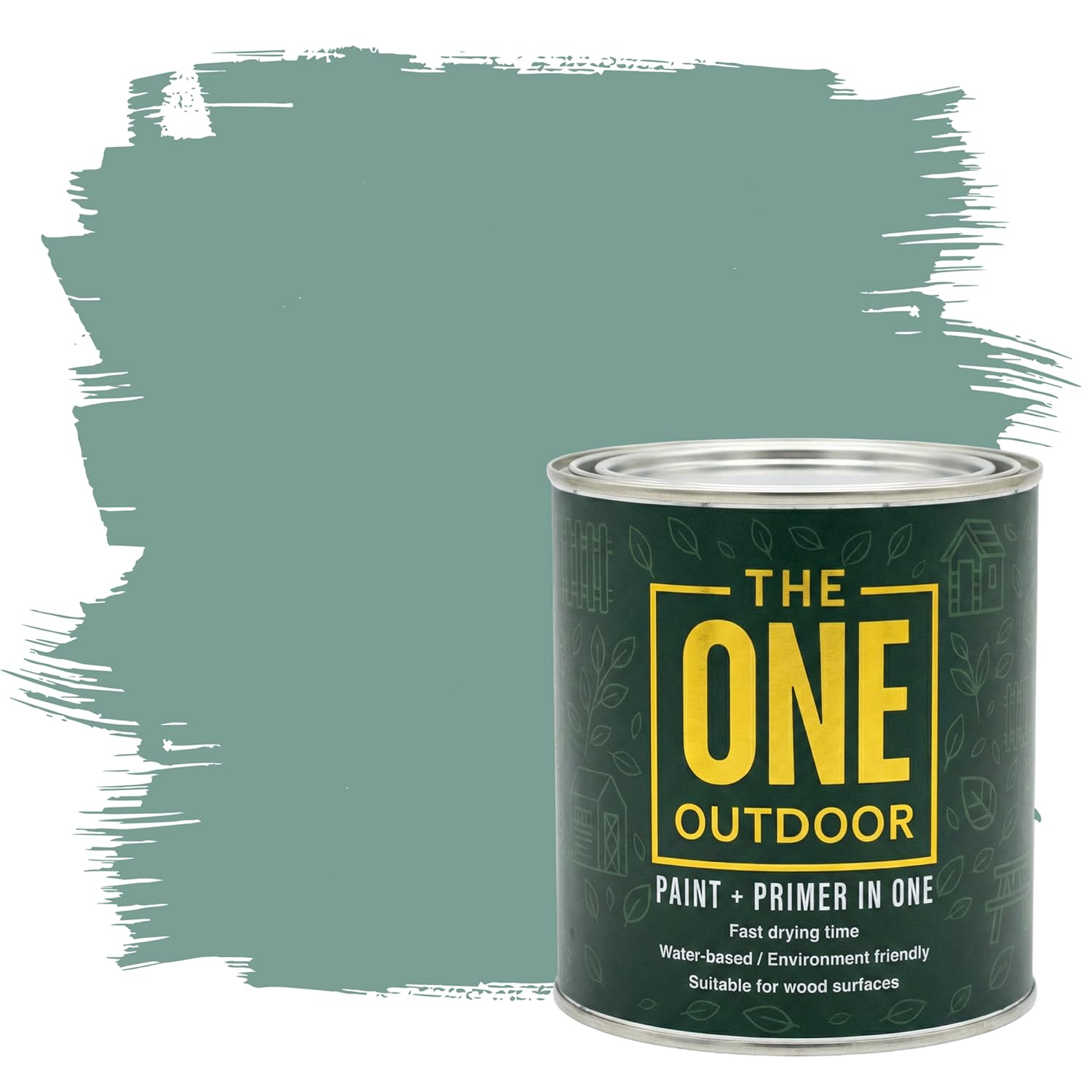 THE ONE Outdoor Paint - Sage Blue, 2.5 Litre | Durable Exterior Paint for Wood, Metal & Masonry | Weather Resistant Finish