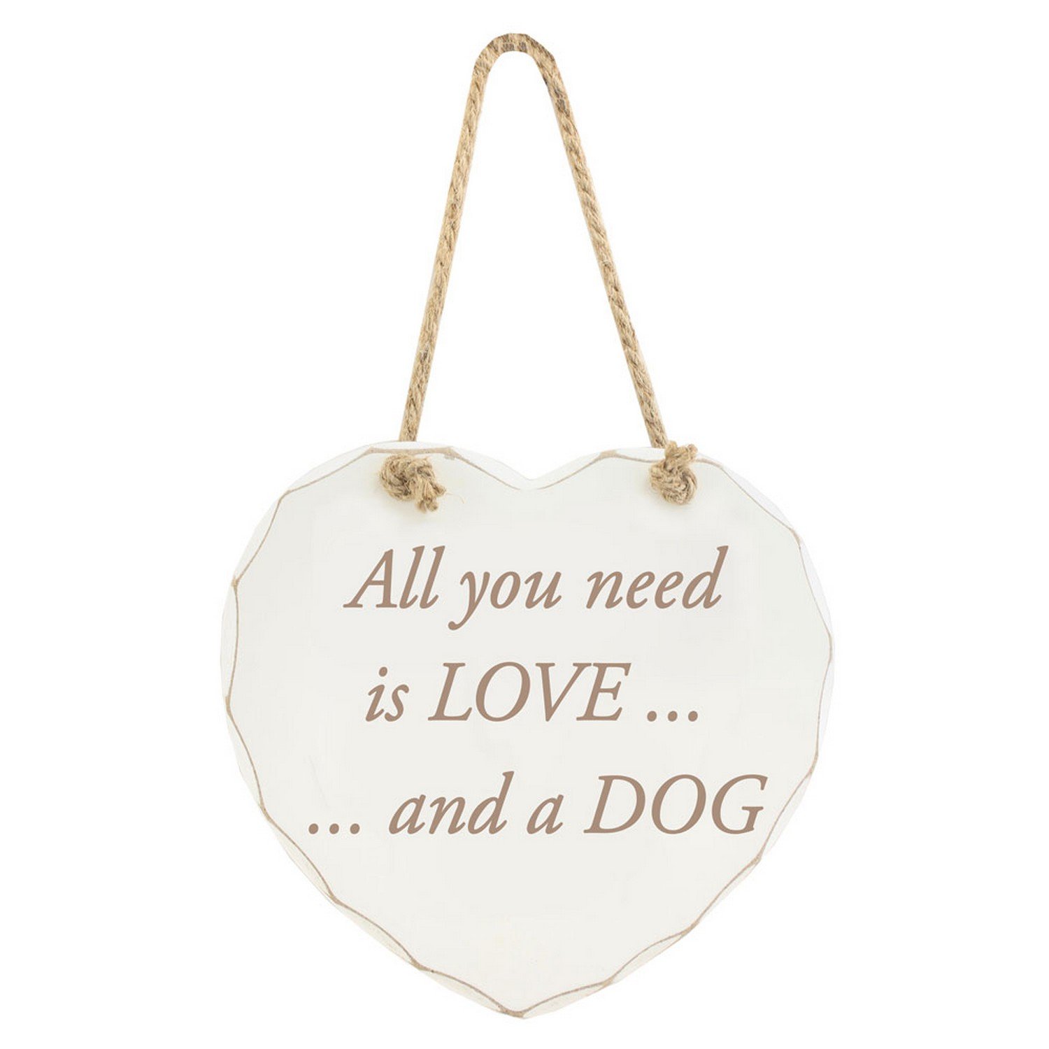 SHABBY HEART "All you need is love and a dog" SIGN/PLAQUE