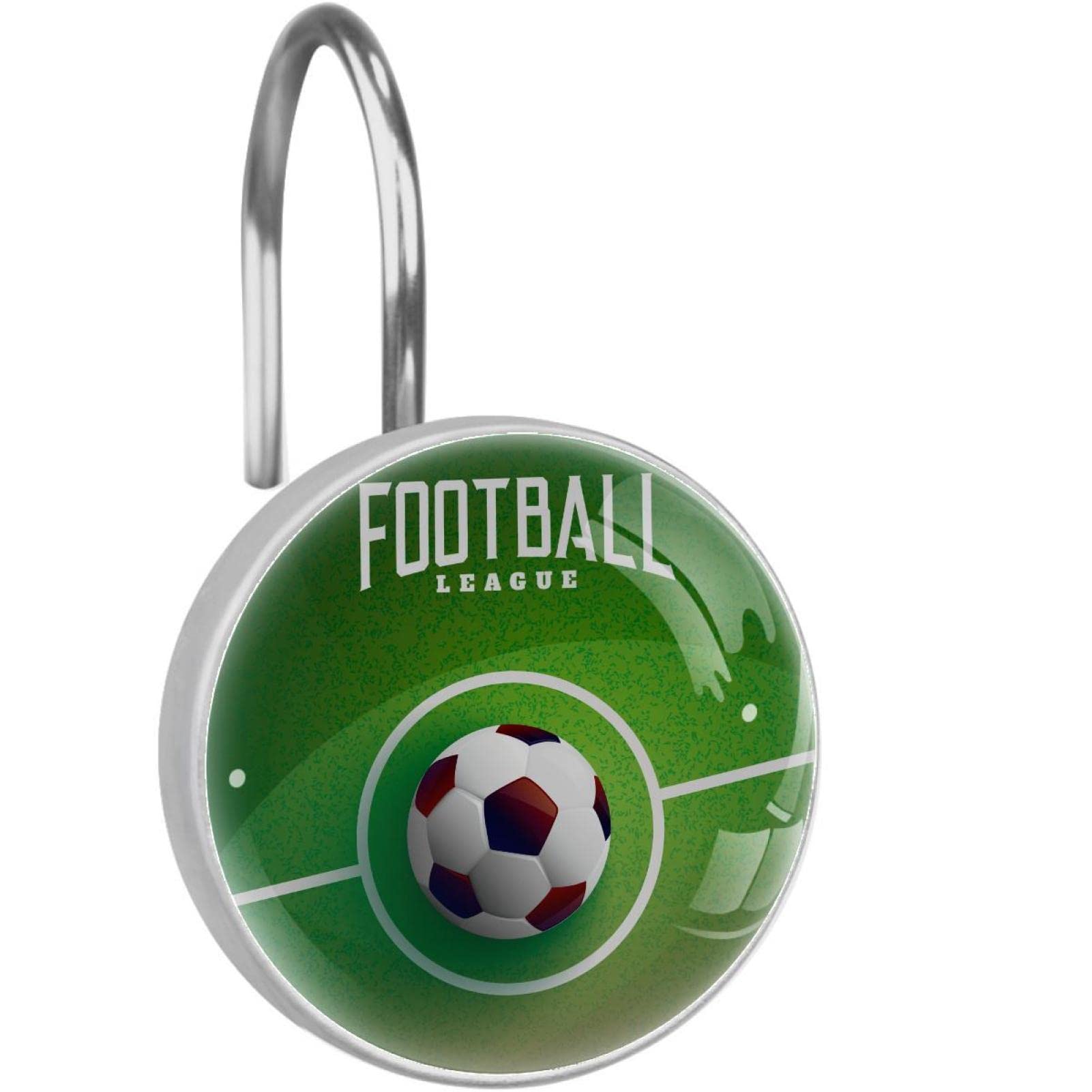 Crochets de rideau de douche anti-corrosion football en acier inoxydable