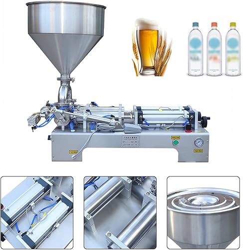 Miniatura 7 de Llenadora neumática de líquidos y pastas, máquina de llenado de líquidos de pasta de acero inoxidable Llenadora de botellas para crema champú miel