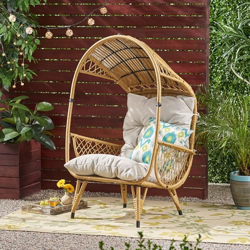 Christopher Knight Home Solis Patio Wicker Standing Basket Chair, Oversized