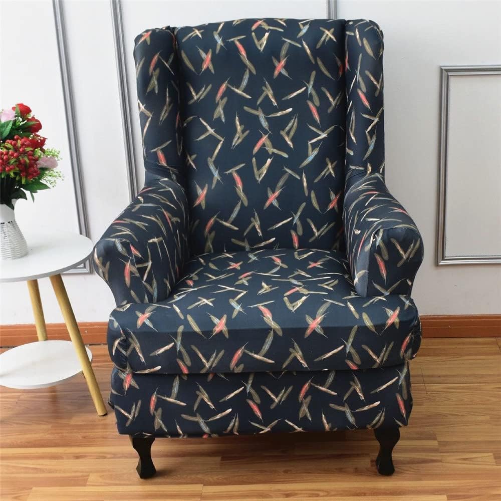 QTMY Stretch Wingback Accent Chair Cover Recliner Sofa Slipcover 1-Piece Couch Sofa Cover Furniture Protector (15)