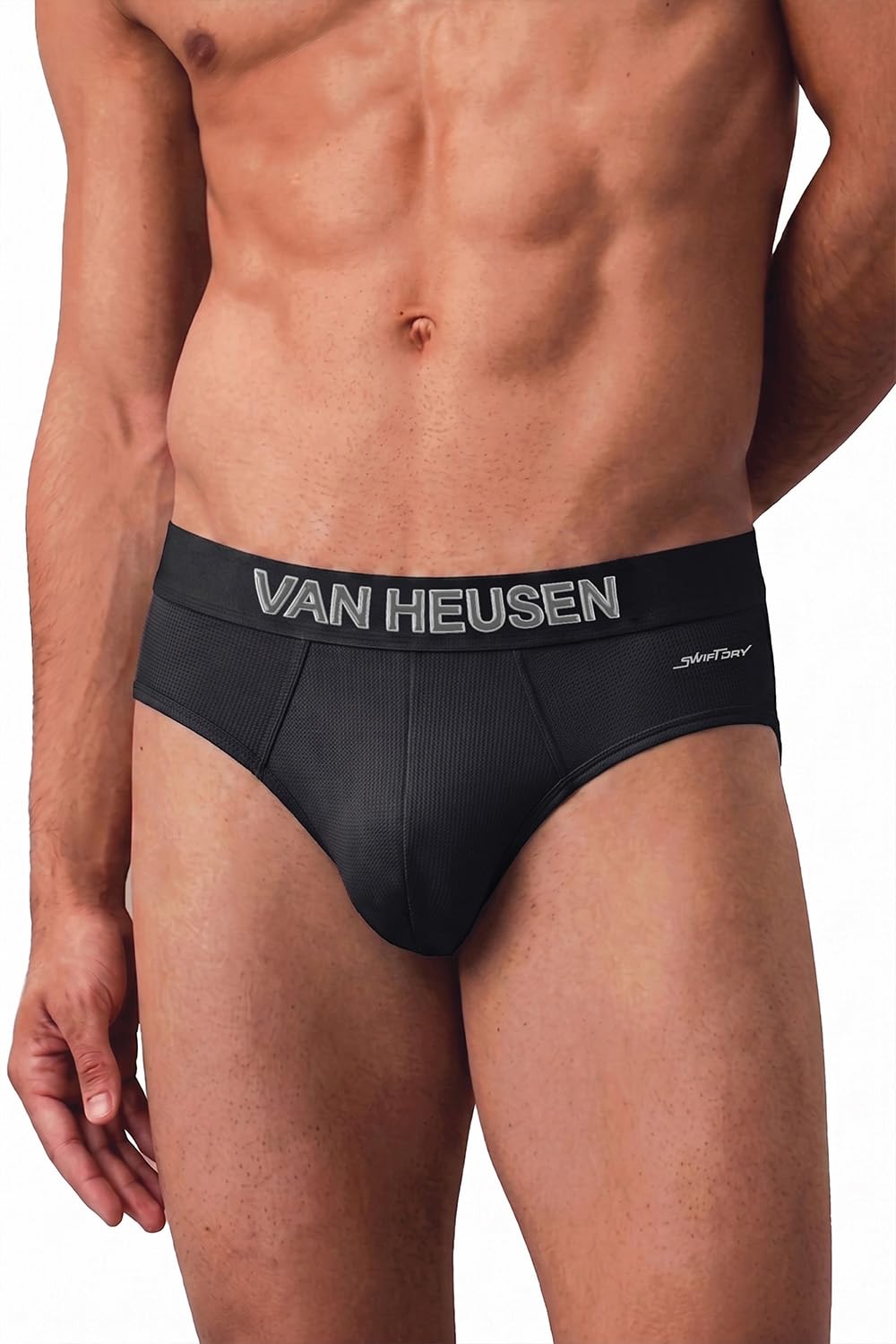 van heusen Men Breathable AIR Series Active Briefs - Polyamide Elastane - Swift Dry, High Stretch Mesh_40007_Pure Black01_S Pure Black-picture-26