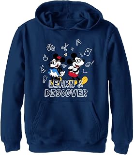 Characters Discover Boy's Hooded - Sudadera de Forro Polar, Color Azul Marino, Talla S, Heather Navy, S