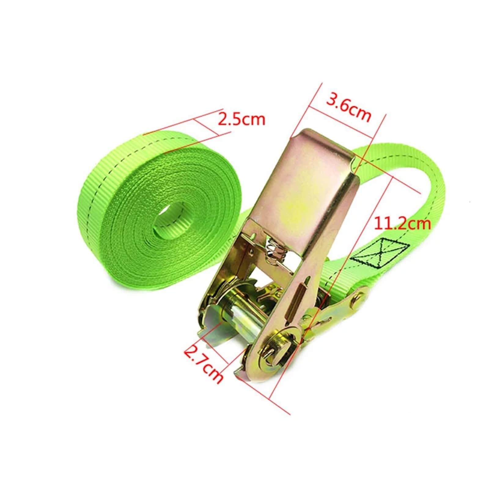 Regulowane pasy do pakowania,prezent dla ukochanej Pasy mocujące z grzechotką 1 szt., zielone, 25 mm x 1-8 m, taśma poliestrowa z metalową klamrą(1m)