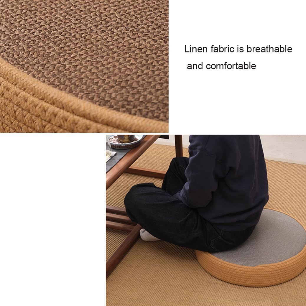 Coussin de sol fait à la main pour la méditation et le yoga Zen 60 cm Tapis tissé à la main pour s'asseoir sur le sol et la fenêtre