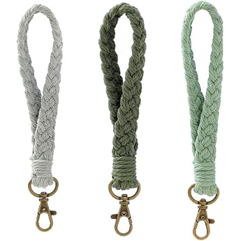 Pack of 3 Boho Braided Keyrings Macrame Key Chain