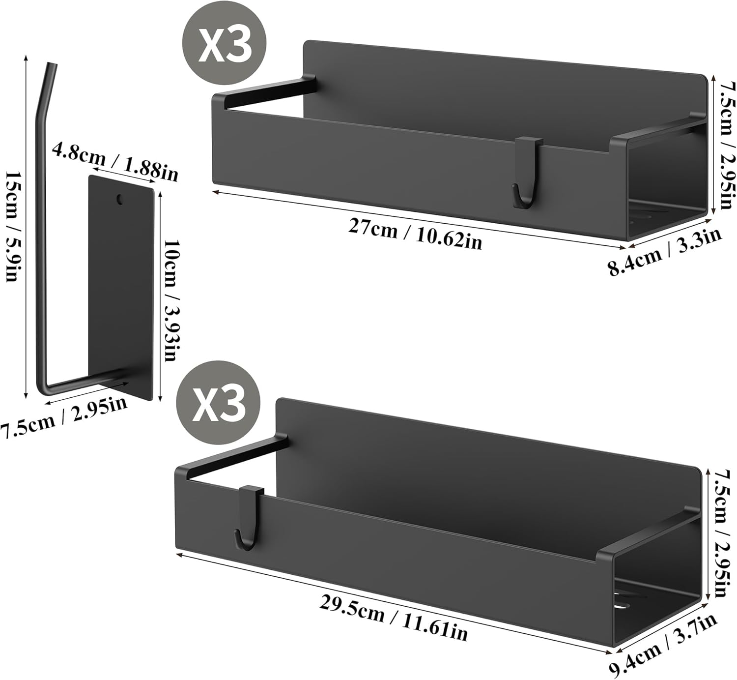 Magnetic Water Bottle Holder for Refrigerator, Cup Holder Organizer for Stanley and Tumbler for Kitchen, 6 Pack, Black - Image 7