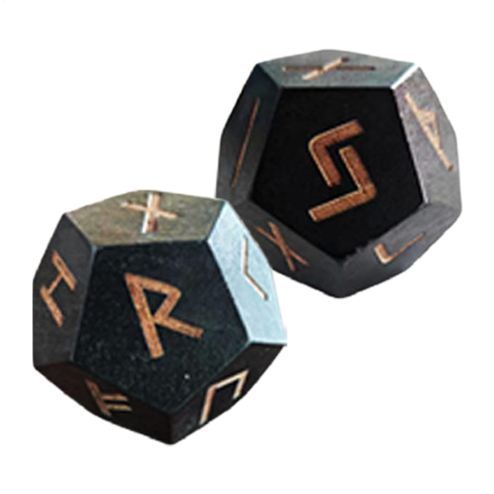 Set di rune da divinazione generico, Set di dadi da divinazione Set di rune Futhark antico intagliato da 2 pezzi Dadi runici piccoli per intrattenimento di viaggio Set di rune da collezione per la med