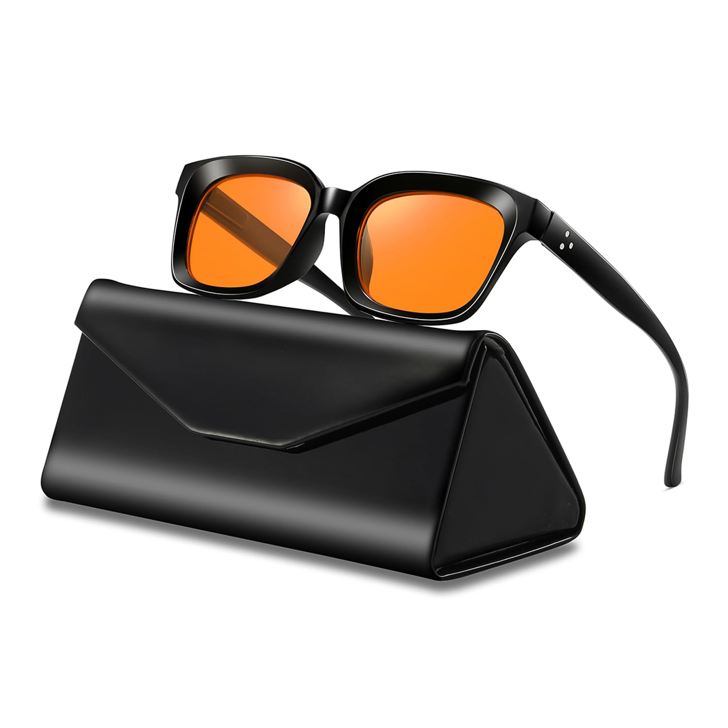 Hubeye Occhiali Anti Luce Blu Neri Montatura Quadrata, Ultraleggeri Occhiali da Gaming con Lenti Gialle/Rosse, Anti-Glare UV400 Occhiali da Computer Unisex Uomo Donna