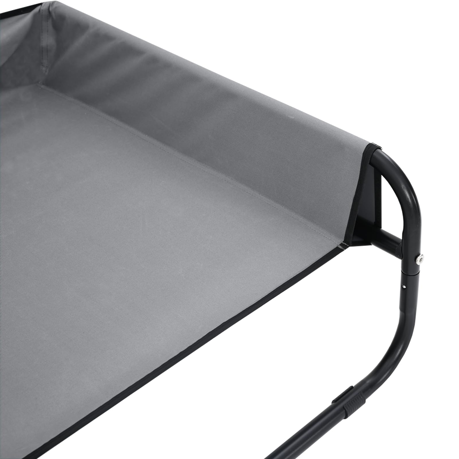 Cama elevada para perros, color gris claro, tela Oxford, estructura de acero, refrescante, 57 x 57 x 24 cm, para perros medianos y medianos