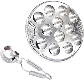 Stainless Steel Escargot Plate with Compartments Baking Grilling and Serving Shellfish at Home Restaurants and Easy to Use