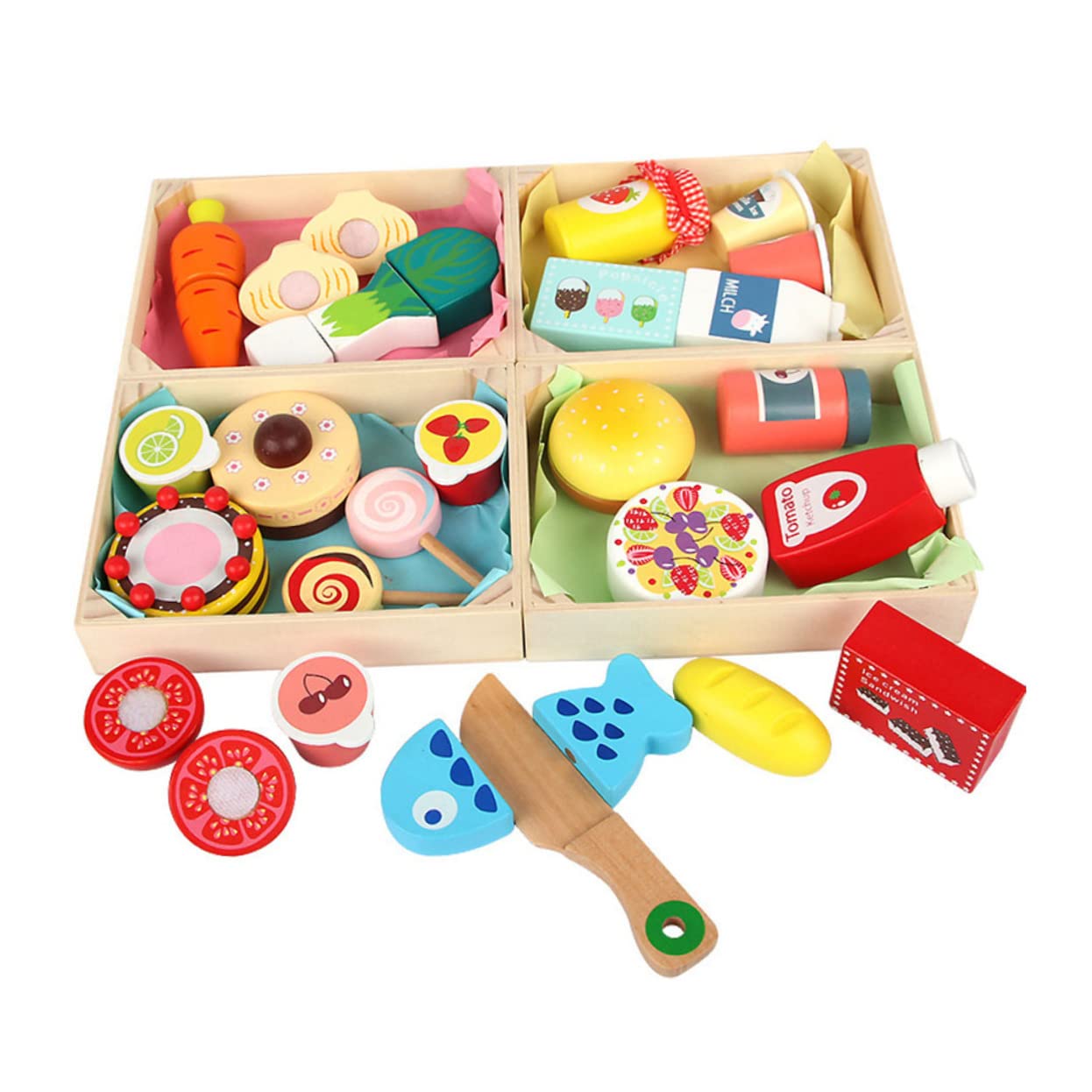 ERINGOGO 1 Set Cecilia Fruit Toys Fruit Snacks for Kids Wood Toys Puzzle Props Child Wooden