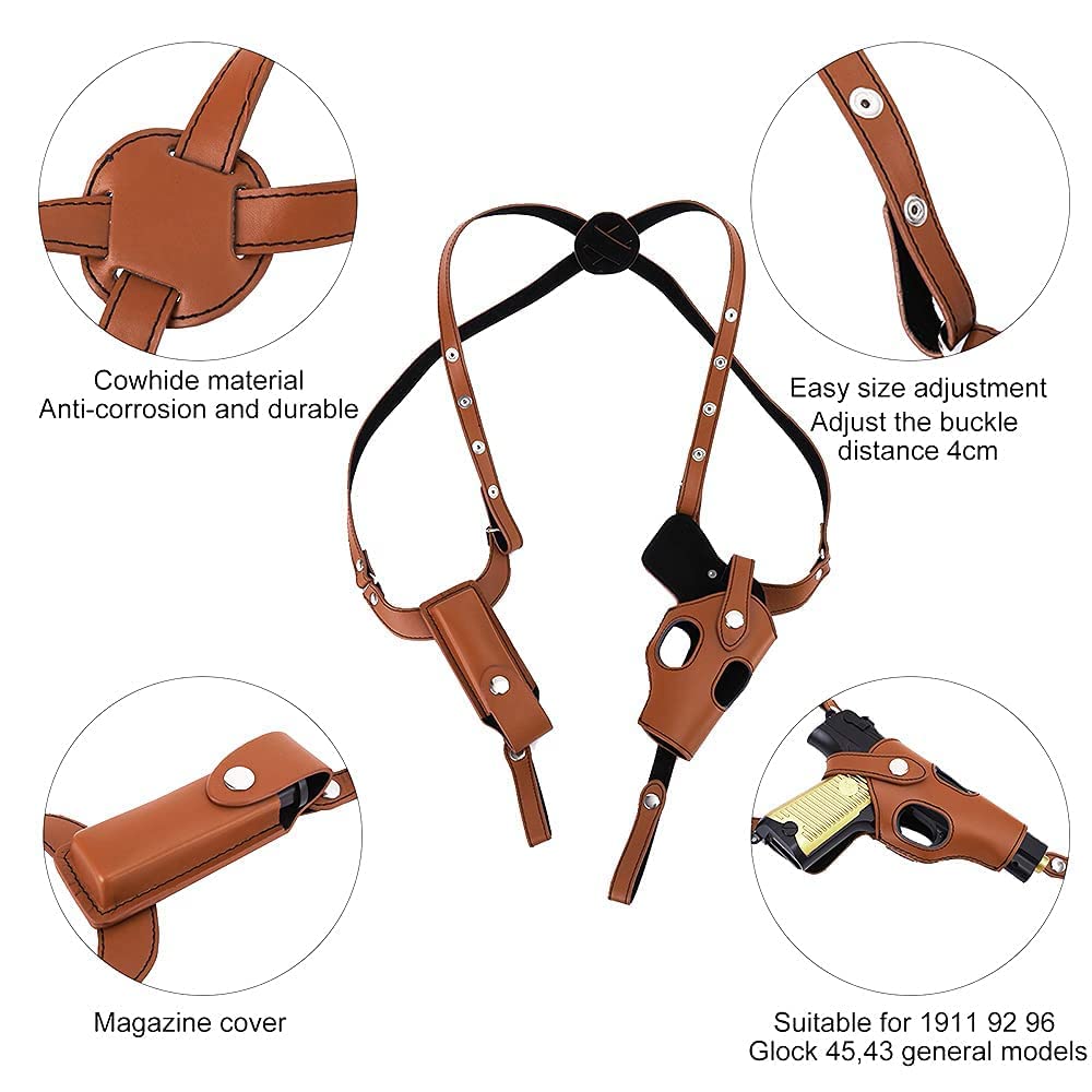 Shoulder Holster, Concealed Carry Holster with Magazine Holder PU