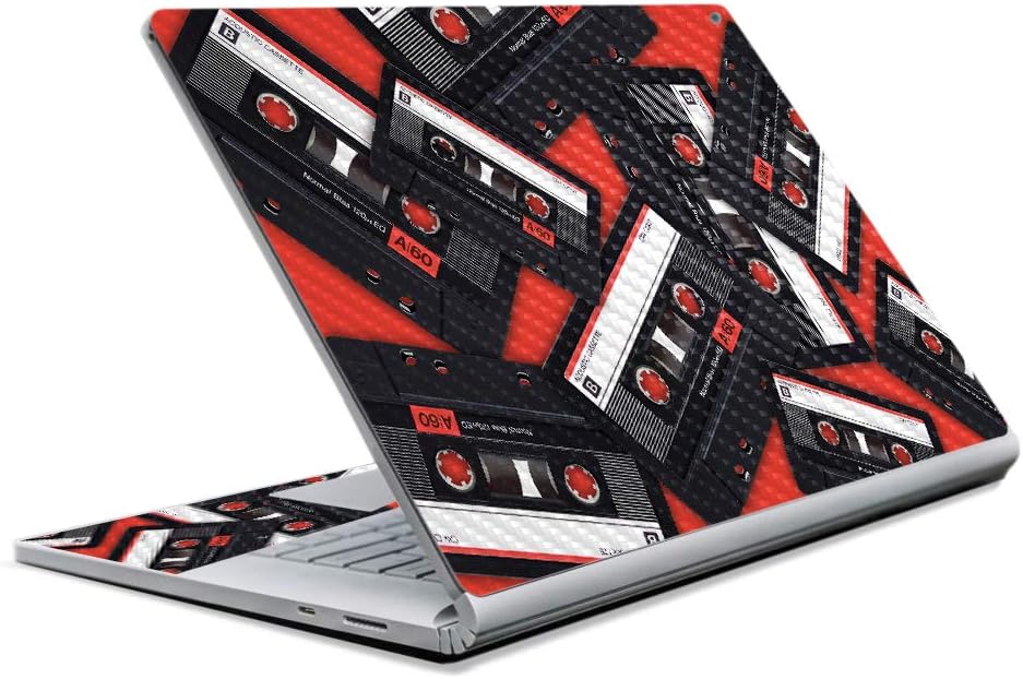 MightySkins Carbon Fiber Skin for Microsoft Surface Book 2 13" (2017) - Keep The Beat,Protective, Durable Textured Carbon Fiber Finish,Easy to Apply, Remove, and Change Styles,