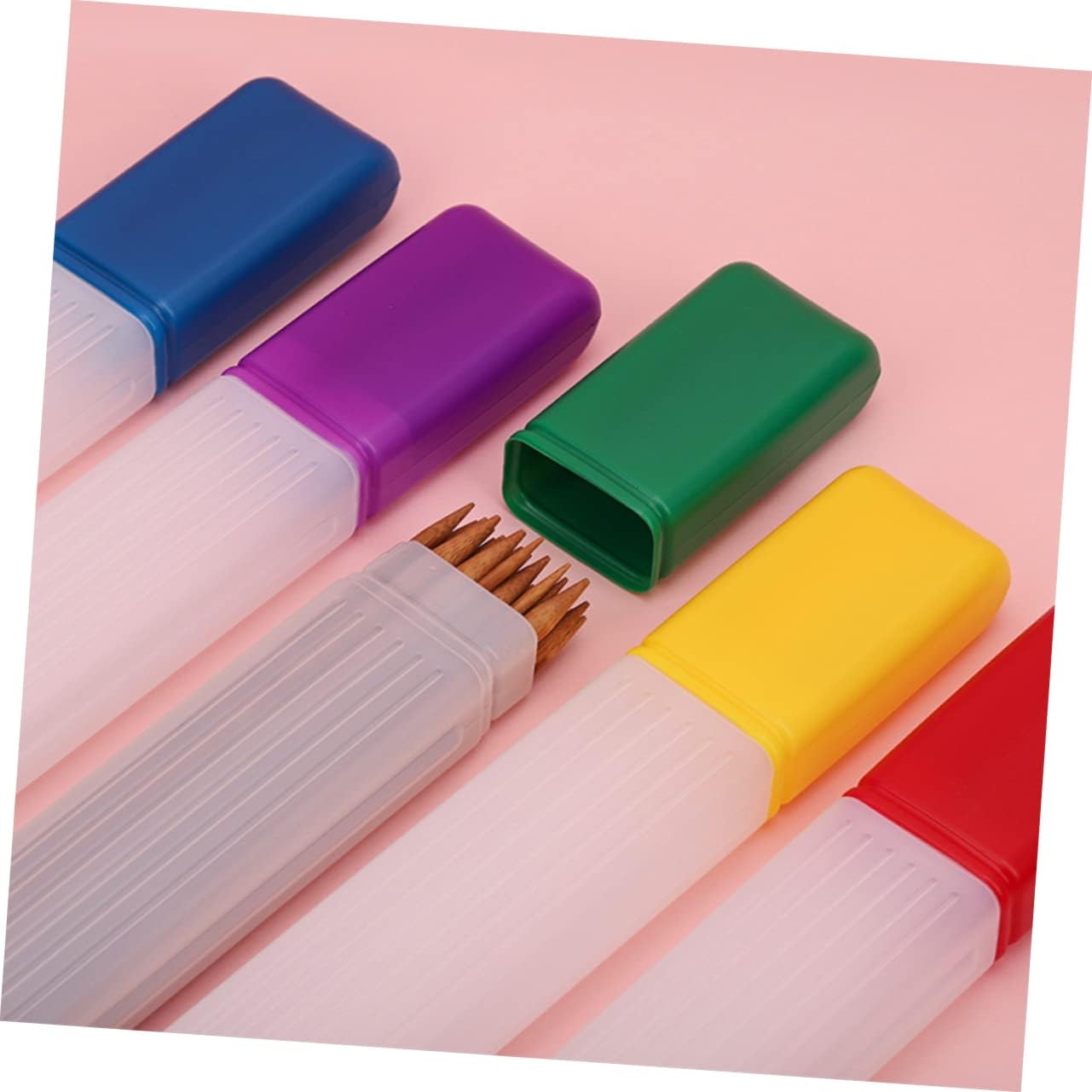 KAILIKETIY 5pcs Portable Plastic Crochet Hook Storage Tubes Sewing Needle Holder Container Sturdy Lightweight Design for Easy Carrying for Knitting Sewing Supplies Multi-Color