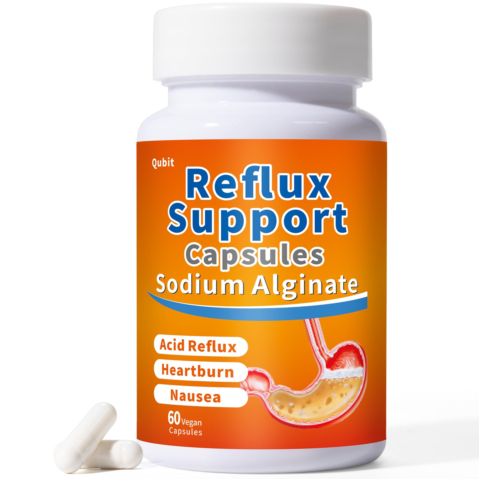 QUBIT Sodium Alginate for Acid Reflux – No Aftertaste & Taste Well
