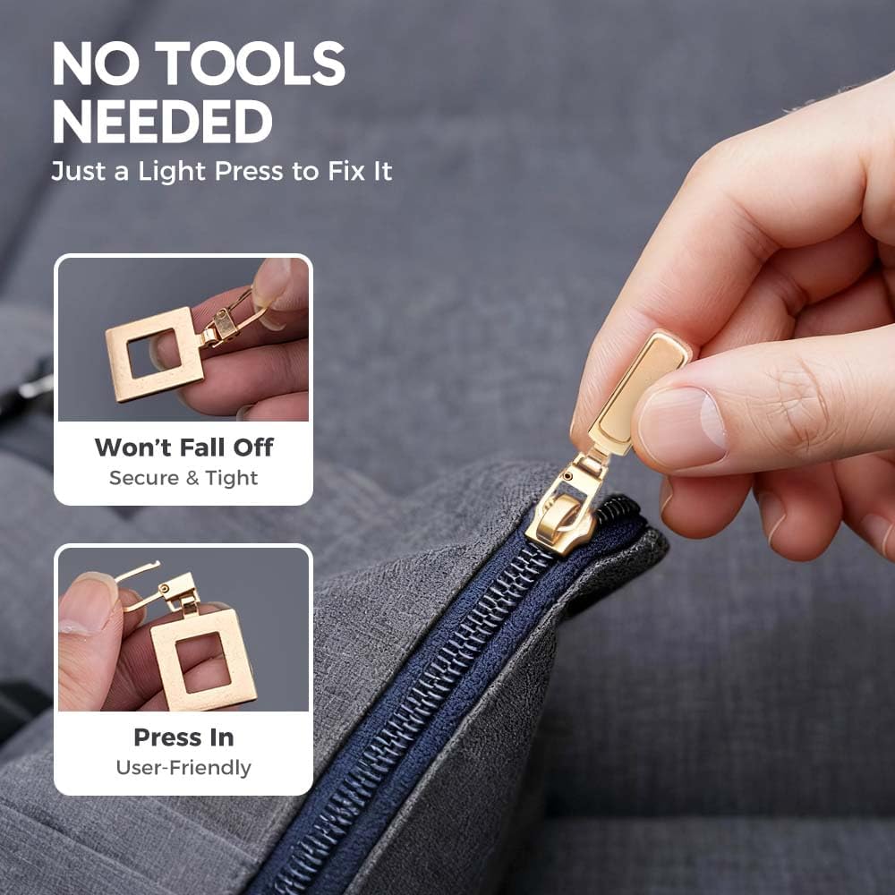 Zipper Pull Replacement, 2026 New Removable Universal Anti-Slip Zipper Pull Replacement Tab Kit, Zippers Repair Kit for Jackets, Luggage, Backpacks, Purses, Boots, Pants, Tents (Rectangle, 5PCS)