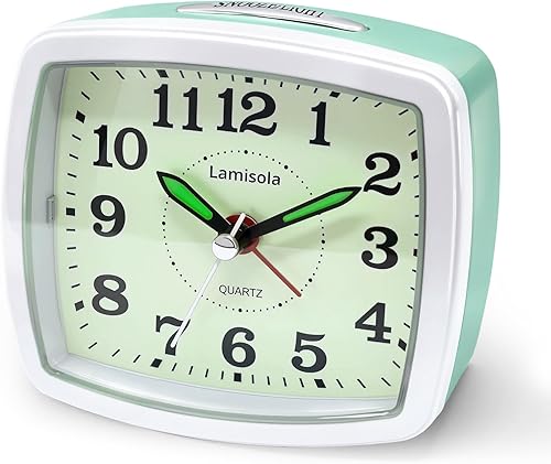 Reloj despertador analógico de viaje con batería, reloj pequeño para dormitorio, escritorio, mesa, estante para oficina, baño, cocina, relojes