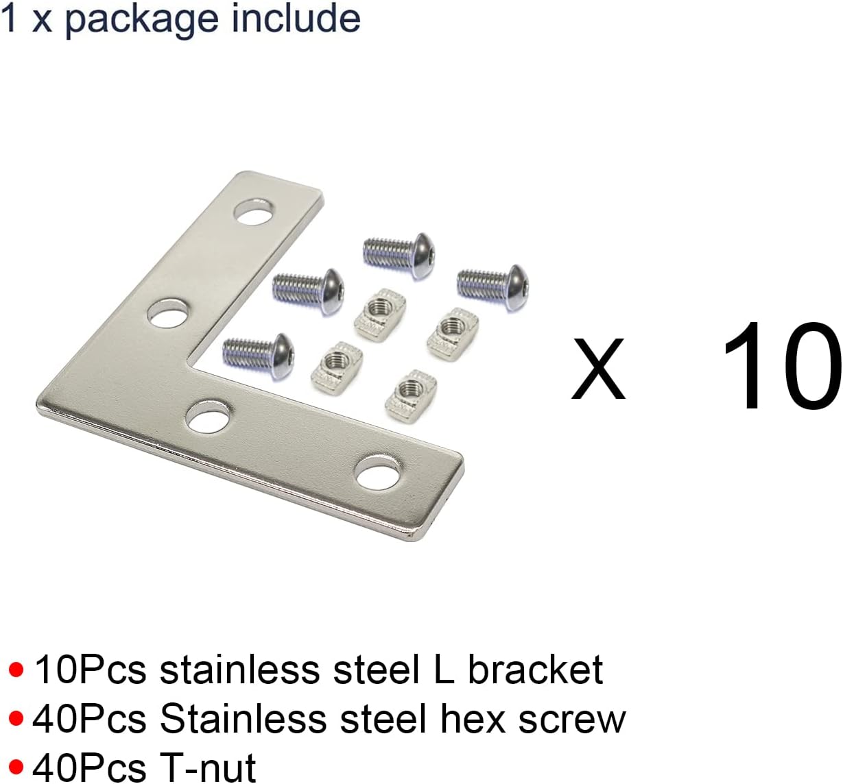 10 Set 2020 Aluminum Extrusion Profile Hardware V T Slot L Brackets