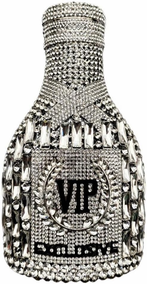 Glitter Women Champagne Bottle Evening Clutch Crystal Purse Cocktail Rhinestone Shoulder Bag Prom Diamond Handbag