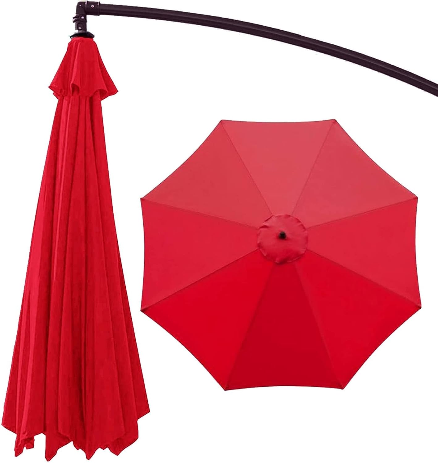 Patio Umbrella Replacement Canopy 6 Ribs 9Feet Offset Cantilever Umbrella Replacement Top Market Table Outdoor Deck Umbrella Universal Replacement Canopy Cover ( Color : Beige , Size : (10Ft)3.0m/6rib