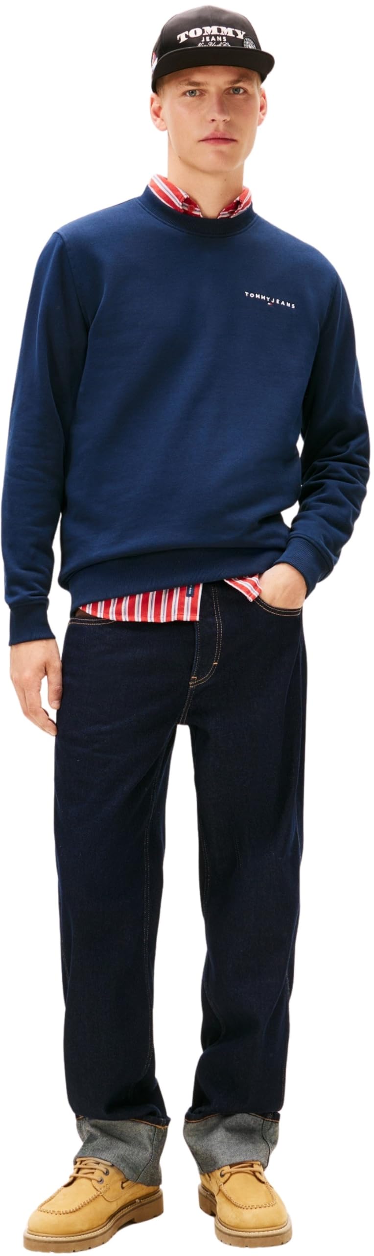 Tommy Jeans Herren Sweatshirt Linear Rundhalsausschnitt