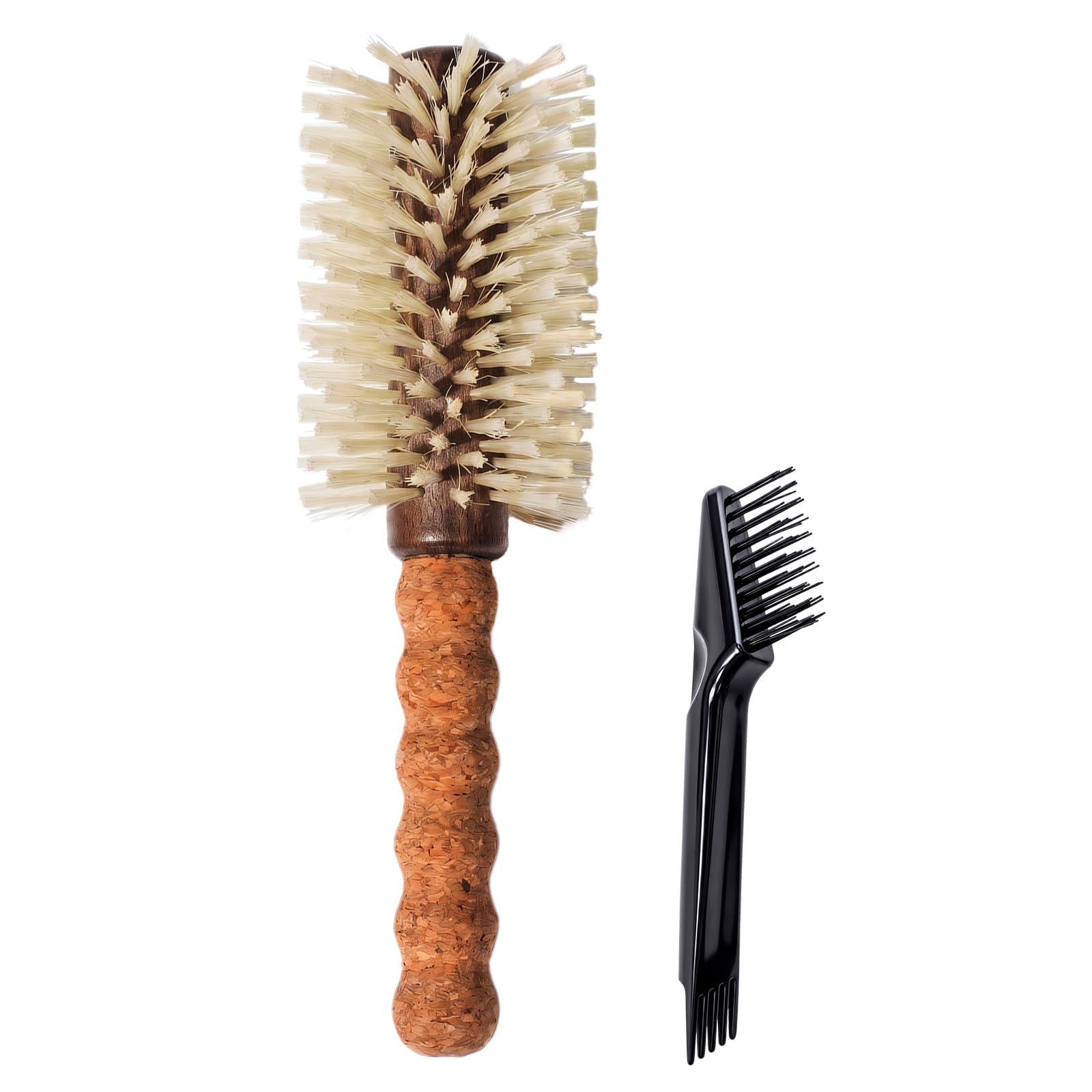 Cepillo redondo de cerdas de jabalí para soplar, barril redondo grande de 2.8 pulgadas con cerdas de jabalí y nailon para secado con secador, cepillo de elevación de raíces para cabello fino y teñido