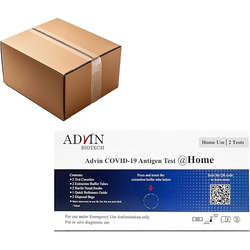 Advin Covid 19 at Home Test Kit, Rapid Results Under 10 mins, Easy to Use (1 case- 144 Pack - 288 Tests)