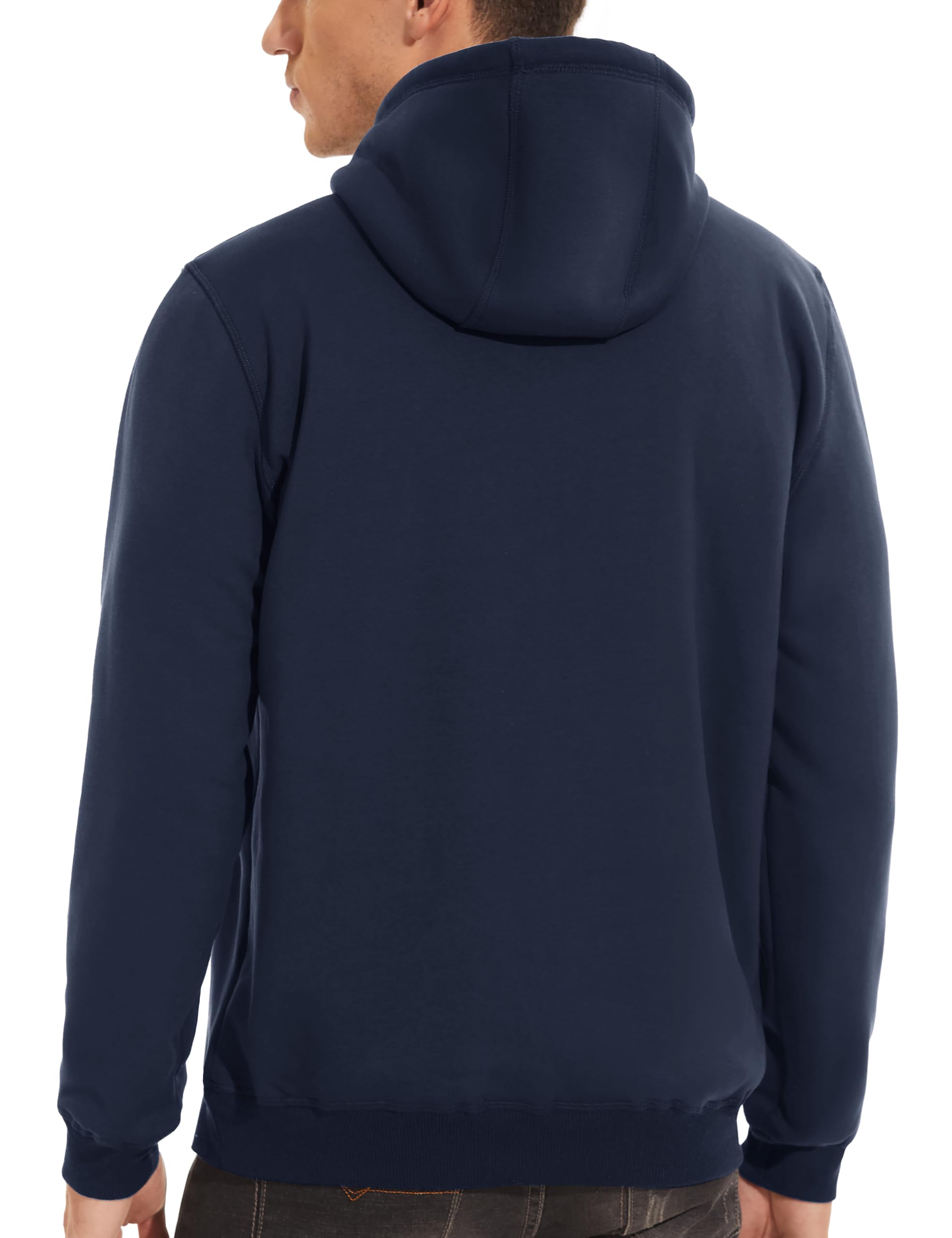 KEFITEVD Herren Pullover Hoodie Dicke Schwergewicht Sherpa gefüttert Känguru Tasche Winter Winddicht Warm Fleece Sweatshirt