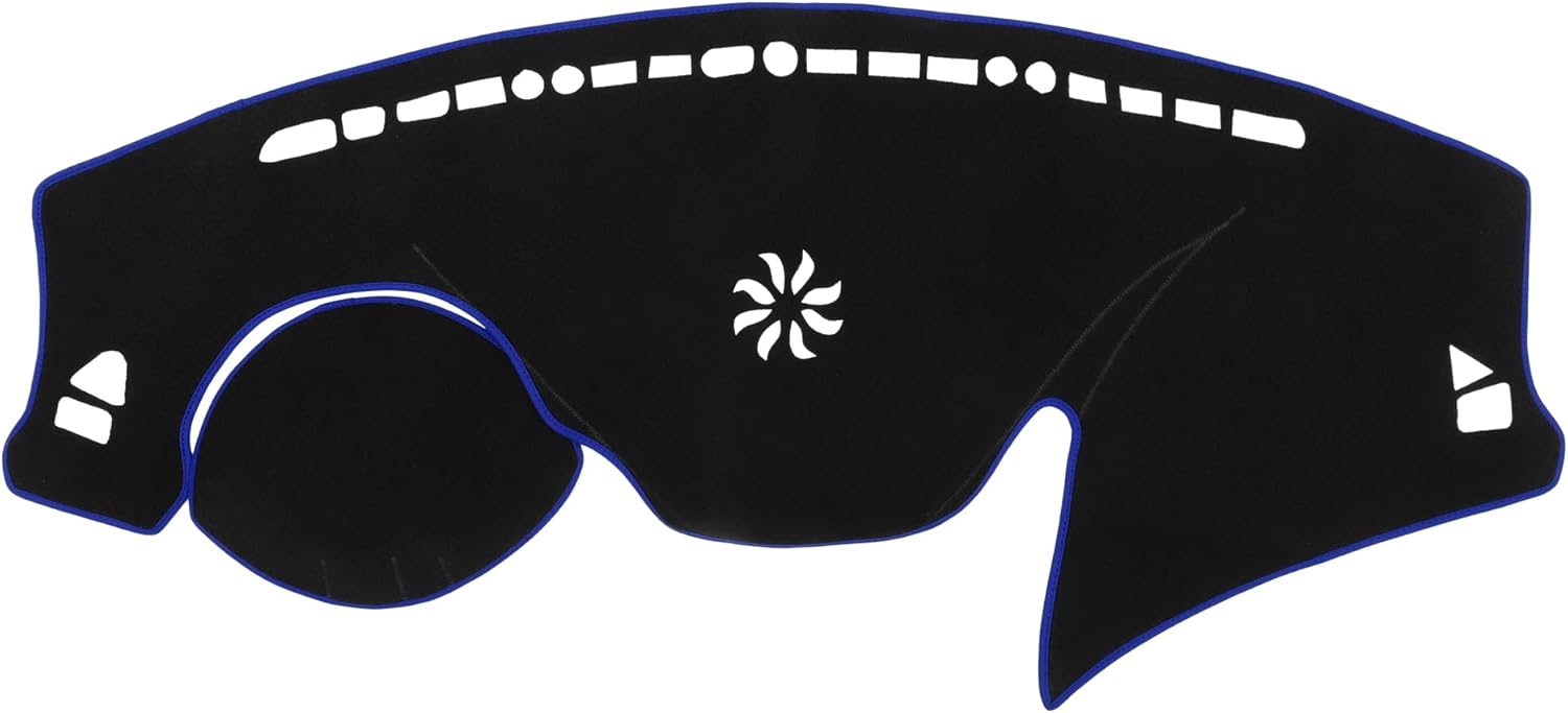 Car Dashboard Cover Compatible for Hyundai Veloster 2012-2017, Protective Polyester Black Red Center Console Interior Trim Dash Cover Mat