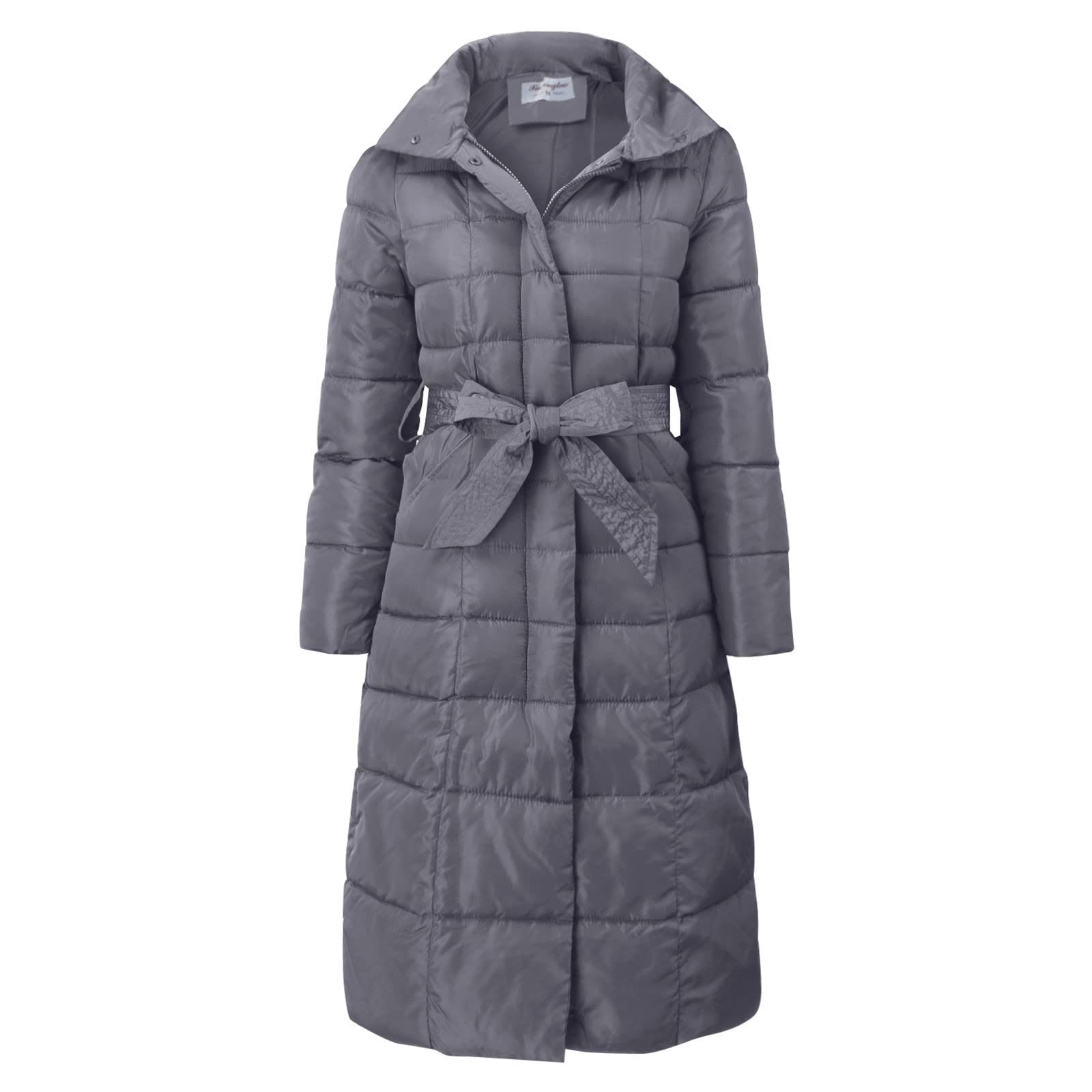 Generisch Giubbotto invernale da donna, impermeabile, caldo, invernale, lungo, trapuntato, antivento, baggy Comfort, piumino termico, parka invernale da donna, per attività all'aria aperta