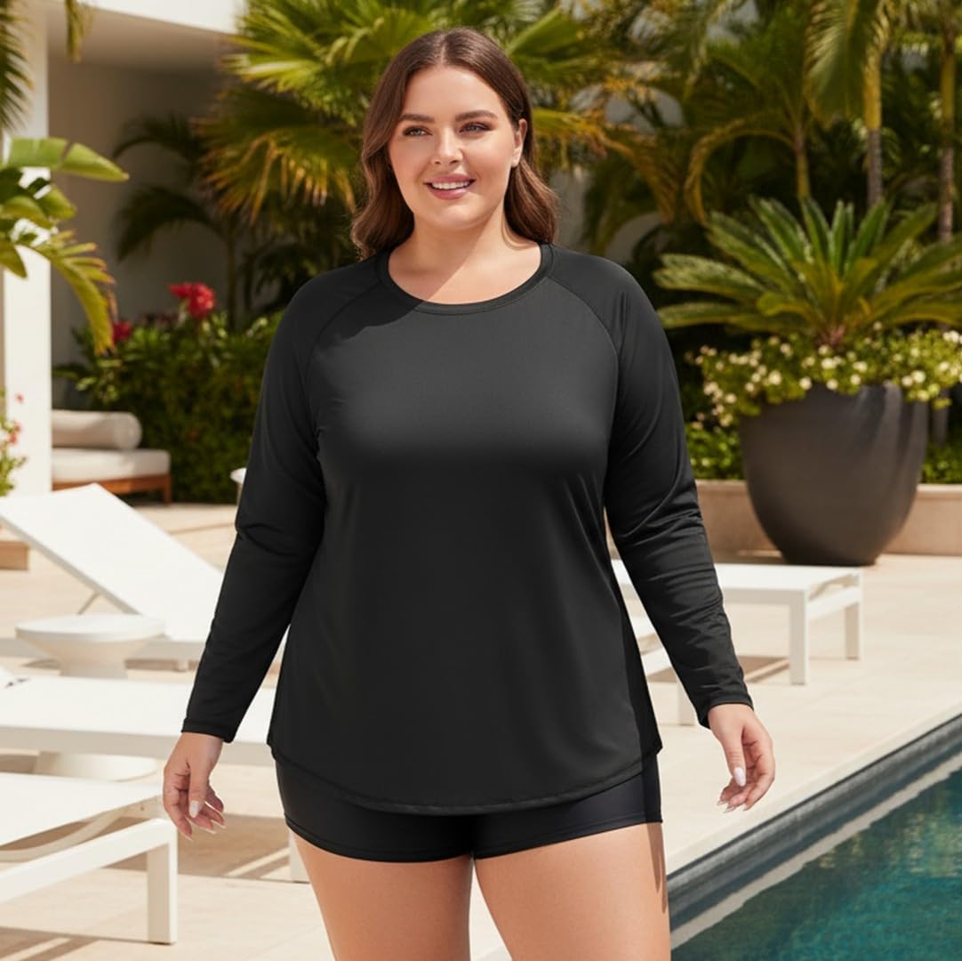 ForHailey Maillot de bain à manches longues pour femme - Protection UV UPF 50+ - Séchage rapide - Pour la randonnée, la pêche