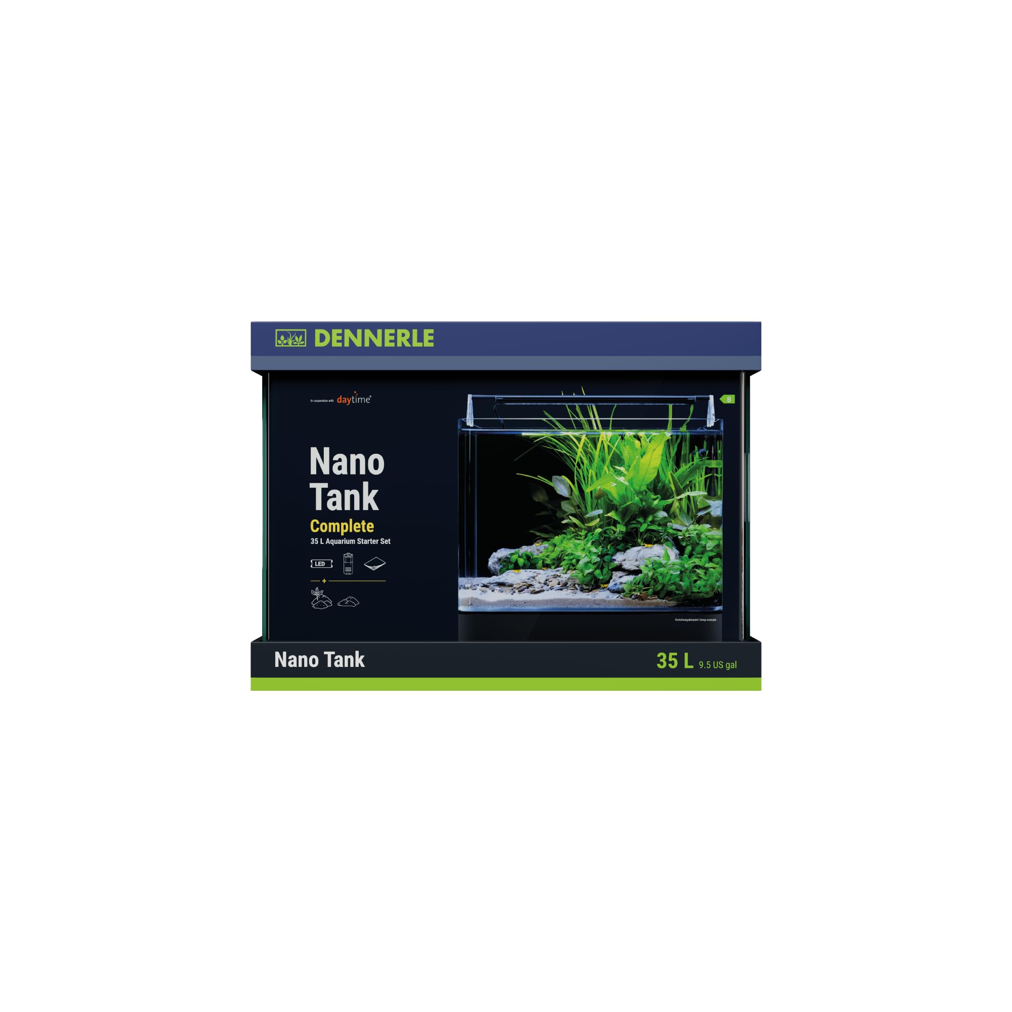 Dennerle Nano Tank Complete, 35 Liter - 40 x 32 x 28 cm - Nano Aquascaping Aquarium