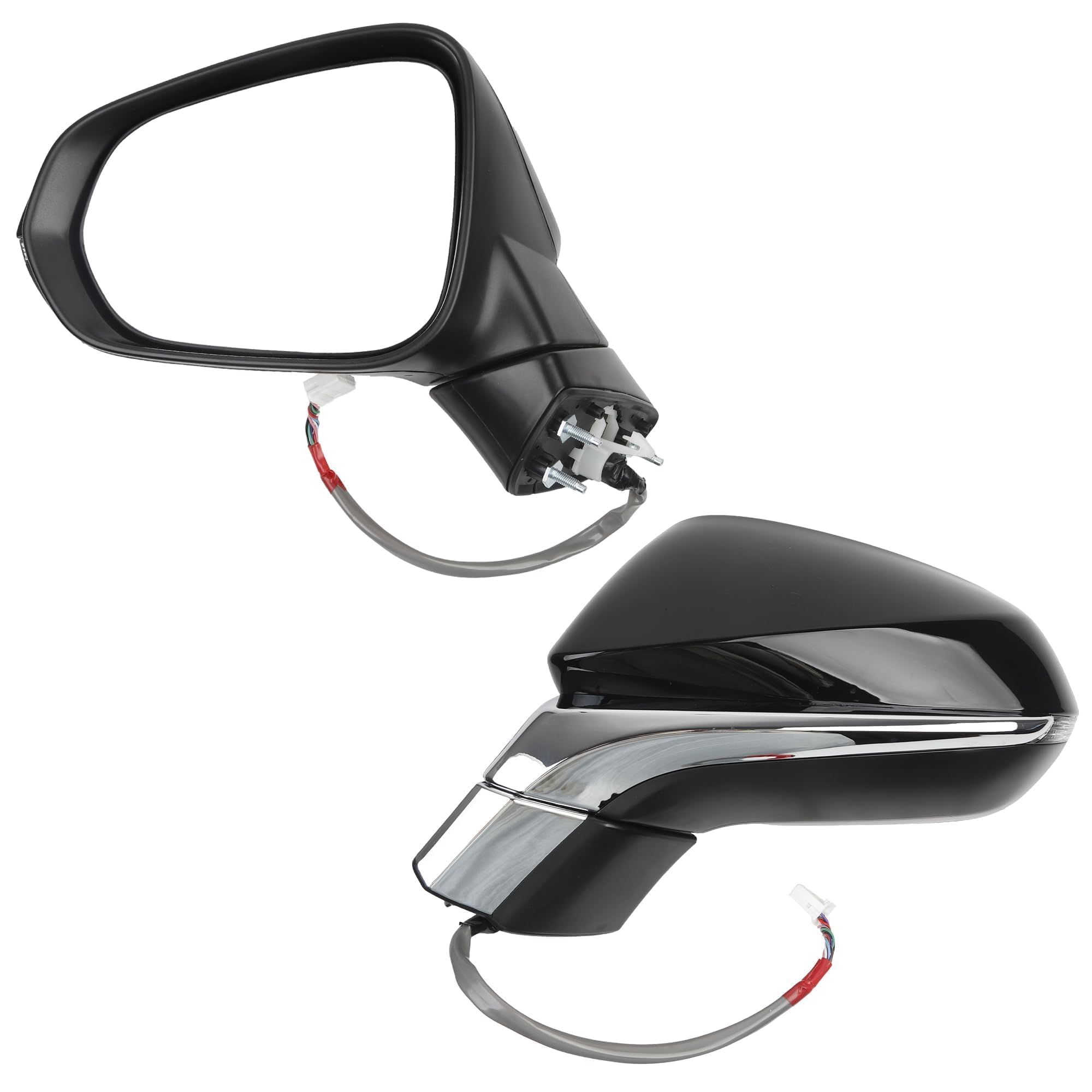 Photo 1 of Dasbecan Left Driver Side Door Mirror Compatible with Lexus NX200t NX300 NX300h 2018-2021 with Power Folding, Power Heated Glass, Turn Signal Light, Black Replaces LX1320166 (8Pins)