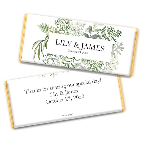 Envolturas de barra de chocolate personalizadas para recuerdos de boda (25 unidades)