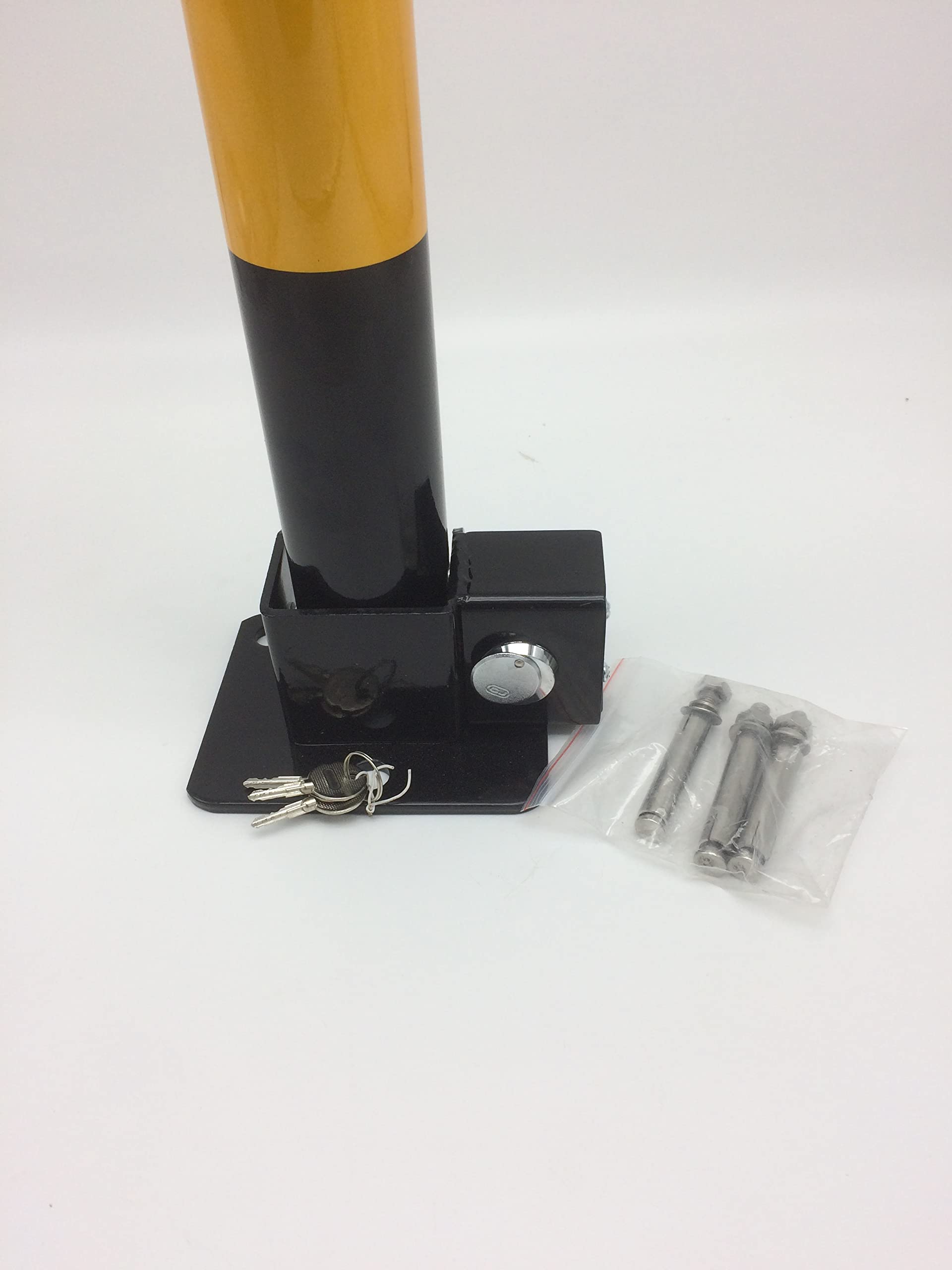 MSA Solid Steel Round Parking Post With Locking Base 3 Lock Keys 600mm x 57mm Folding Bollard - Image 3