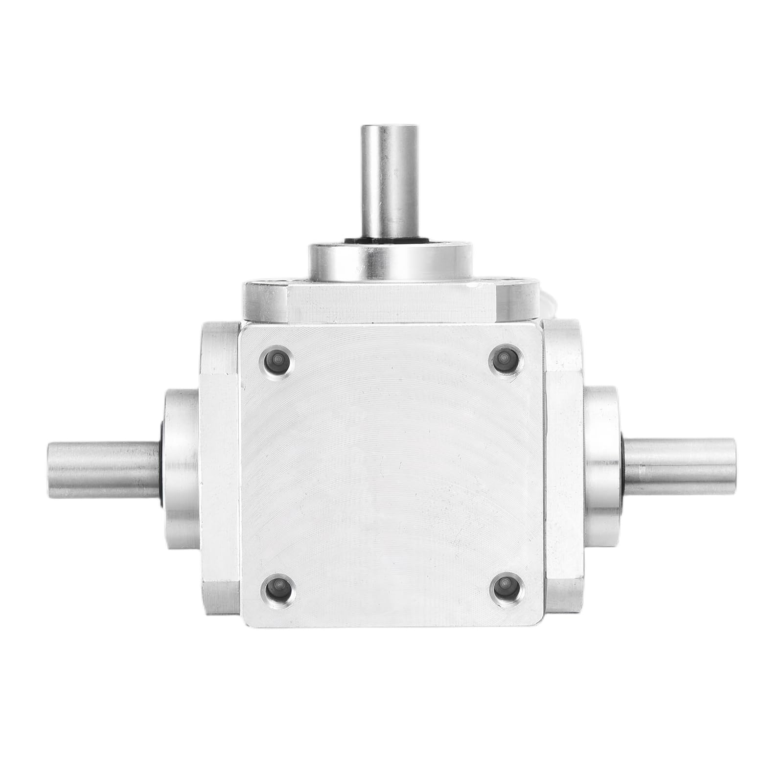sourcing map Getriebe, 90 Grad rechtwinkliges Kegelgetriebe, 1:1 Rückwärtsgang, Doppelausgangswelle, 1 Modul, 20 Zähne, Kegelrad, Aluminiumrahmen, einfaches mechanisches DIY-Modul, 8 mm Schaft, 92 x