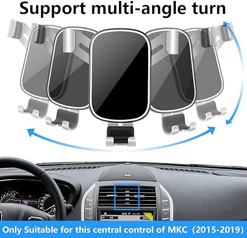 Miniatura 5 de LUNQIN - Soporte para teléfono de automóvil para Lincoln MKC SUV 2015-2019 [teléfonos grandes con fundas] Accesorios de automóvil, soporte de