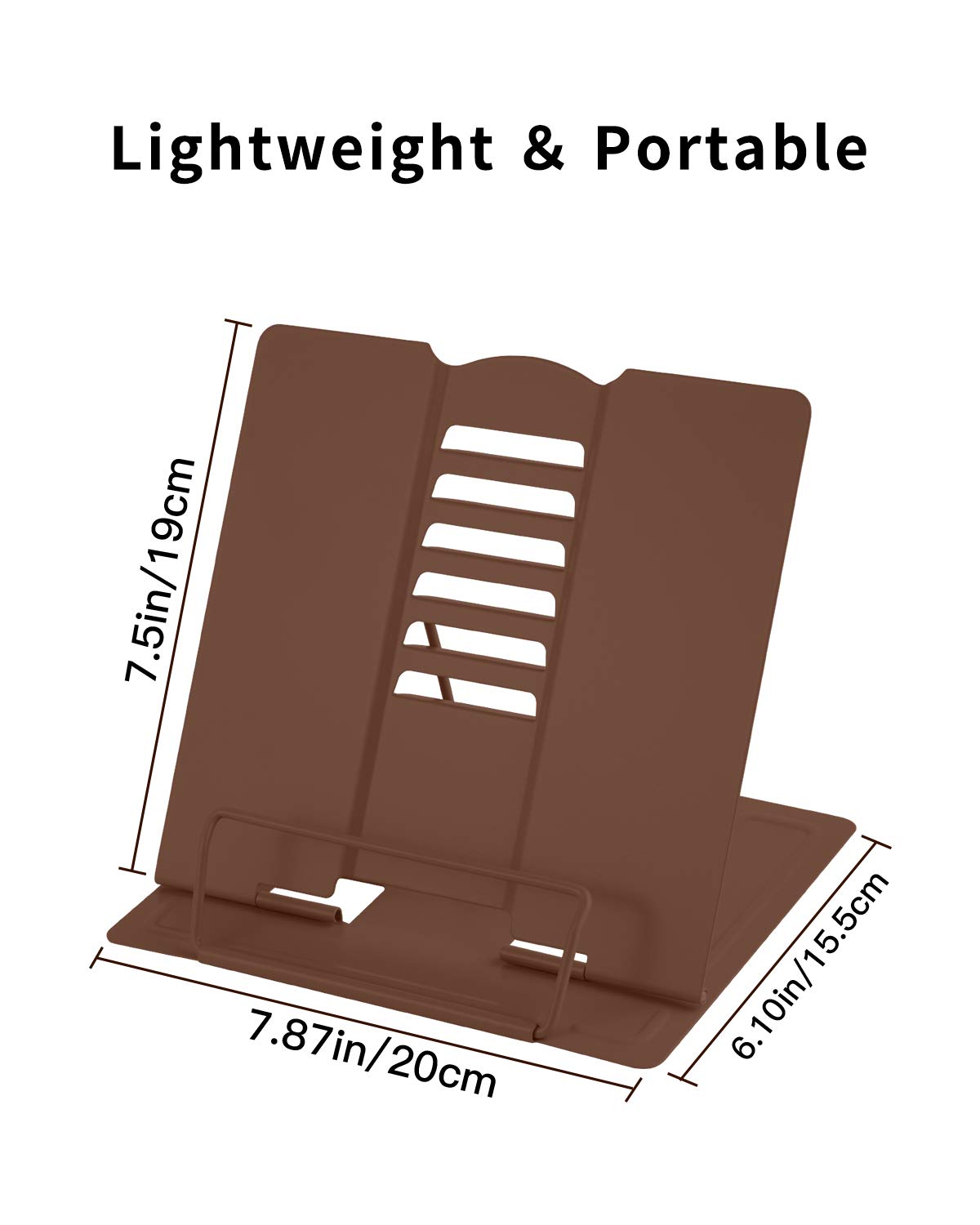 Support De Livre Métal Réglable MSDADA - 6 Angles, Pliable, Pour Cuisine, Tablette, Partitions - Gris