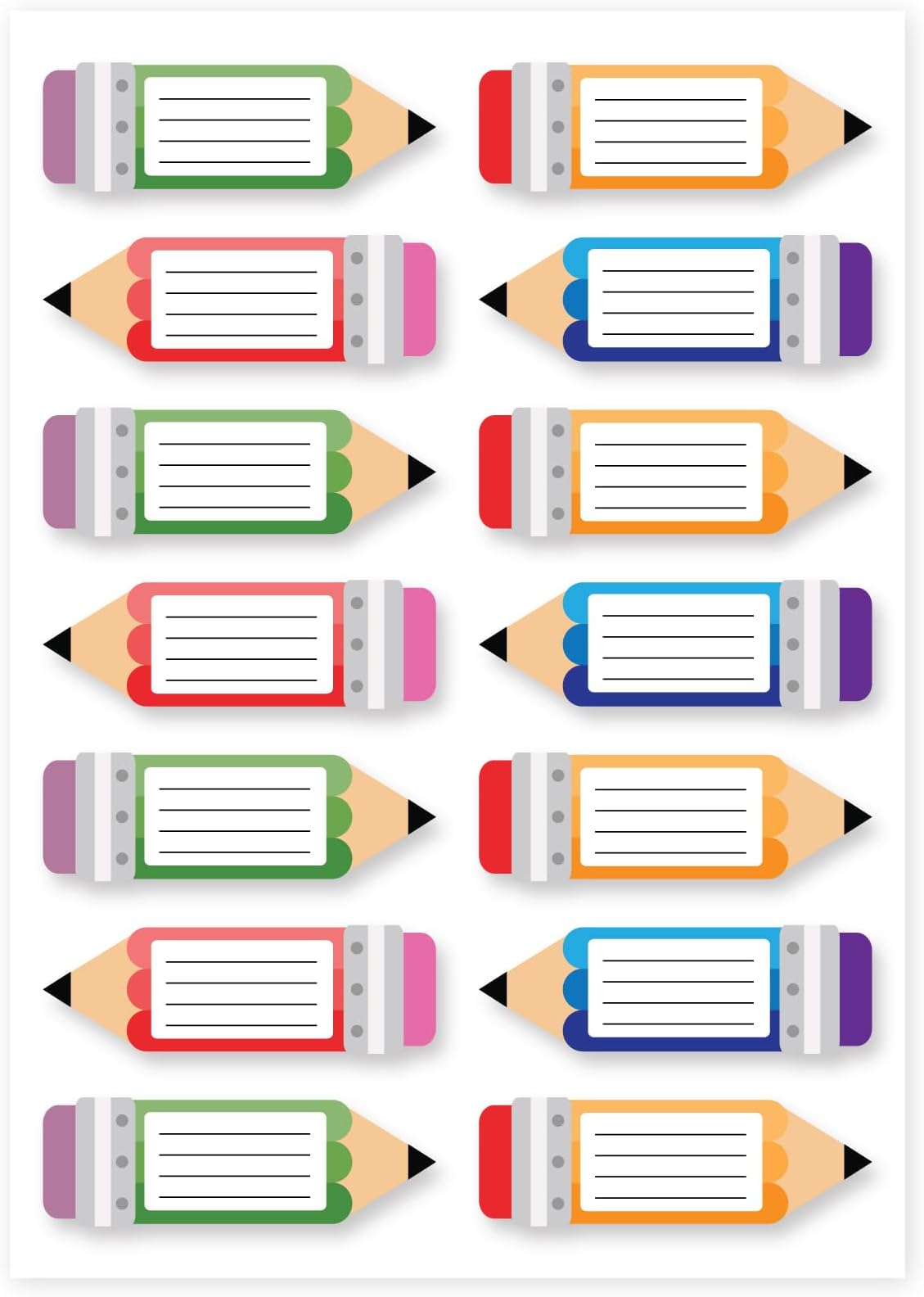 The Black Frame Colourful School Notebook Stickers for Kids | Self-Adhesive | 28 Pcs | Back-to-School Stationery Supplies