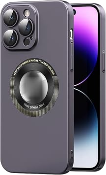 Slim Case for iPhone 14/14 Pro/14 Plus/14 Pro Max,Anti-Scratch PC Case, Anti -Fall Lens Protection Ultra -Thin Grip Back Cover Magnetic Supports Wireless Charging,Gray,14 6.1