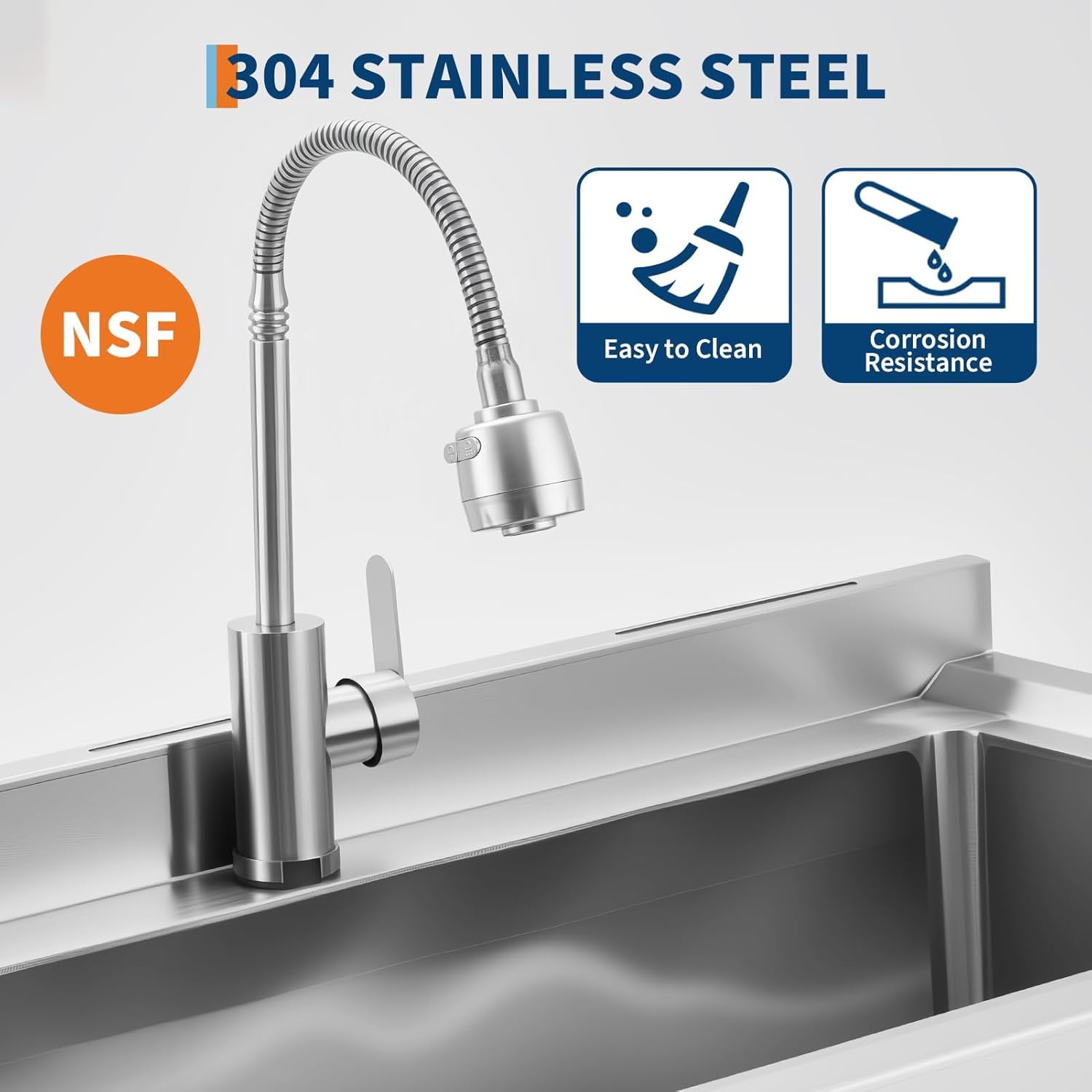 Garvee 36" Black Stainless Steel Utility Sink with Faucet, Adjustable Height Freestanding Commercial Sink with Hot & Cold Water, Shelf, Basket & Drain Kit for Kitchen, Garage, Laundry, or Outdoor Use