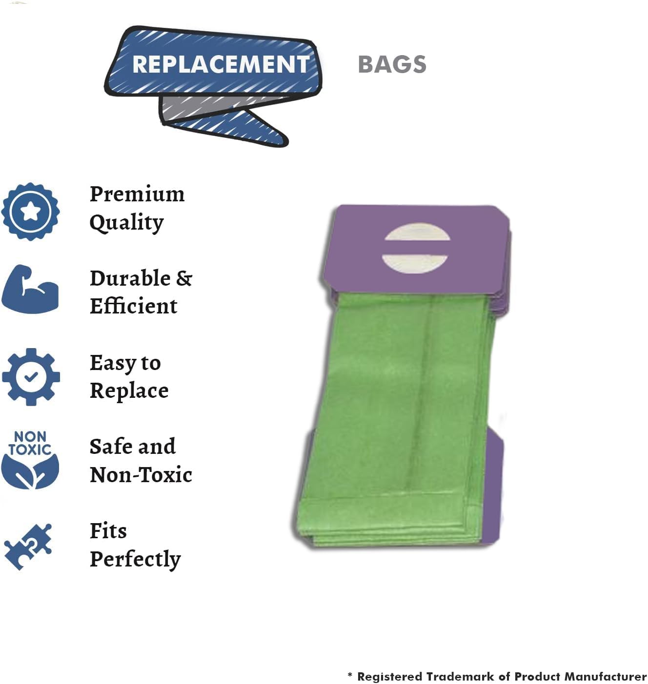 Pack of 60 Intercept Micro Filter Generic Bags Fits Replacement Part For Proteam Proforce 1500 Hepa, 1500Xp Hepa, 1200Xp Hepa, Procare 15 and Procare 151Xp Vacuums # compare to part 103483