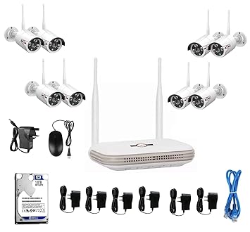 ITS Wireless 3MP HD 8Ch WiFi NVR 8x3MP Metal Bullet WiFi Camera with Audio Support Kit - 2022 (1TB Hardisk)